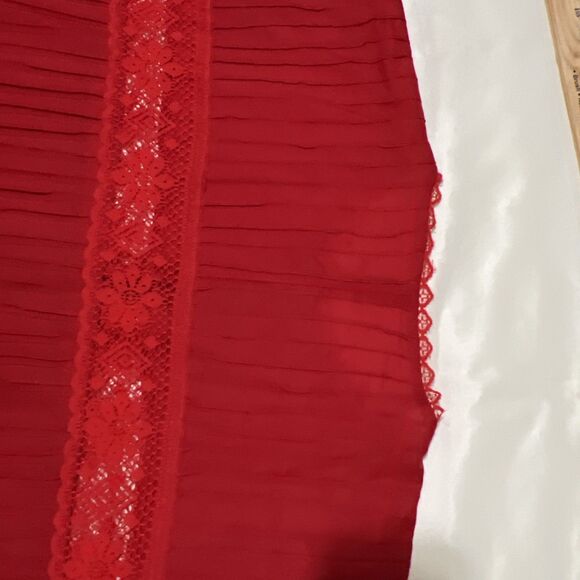 Swim Coverup Red Cutout Lace Embroidered Boho Beach Resort Wear Poolside - Picture 14 of 16